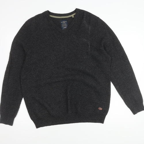 Hammond & Co. Men's Grey V-Neck Wool Pullover Jumper