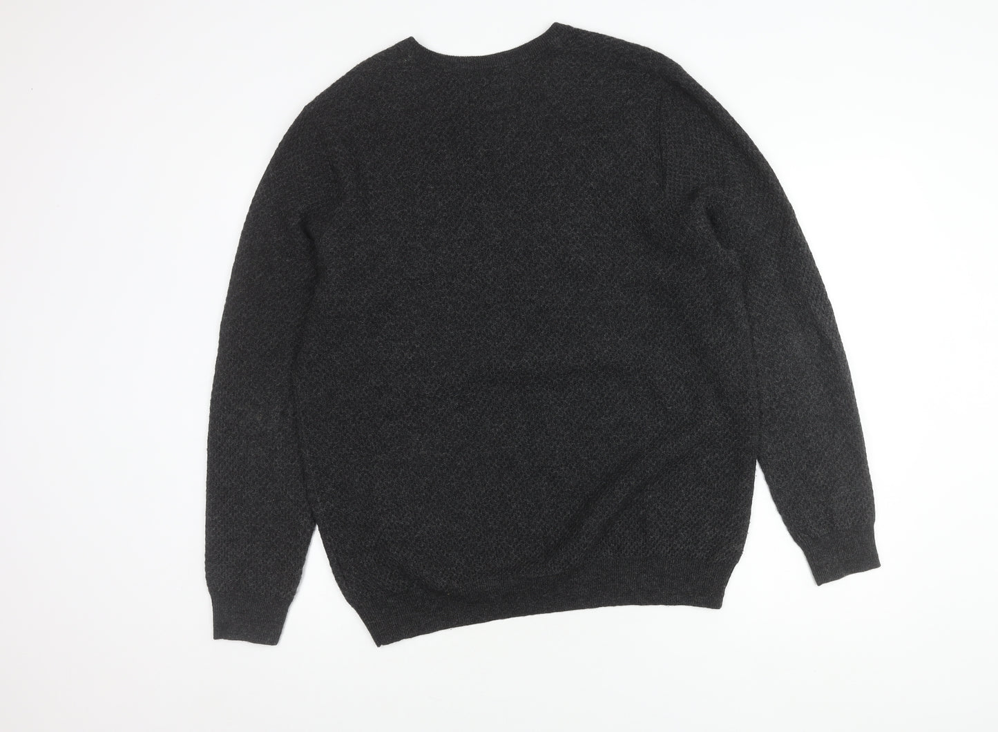 Hammond & Co. Men's Grey V-Neck Wool Pullover Jumper