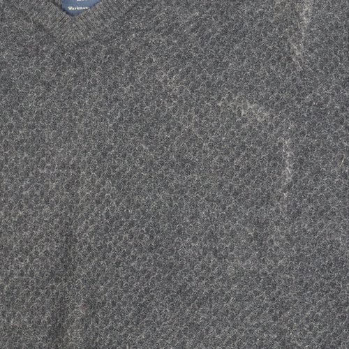 Hammond & Co. Men's Grey V-Neck Wool Pullover Jumper