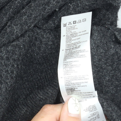 Hammond & Co. Men's Grey V-Neck Wool Pullover Jumper