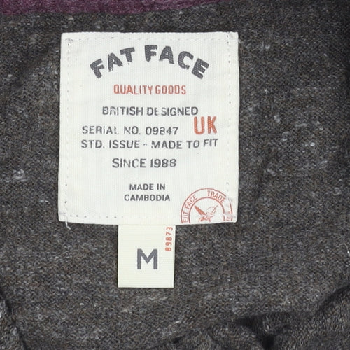 Fat Face Mens Brown Mock Neck 1/4 Zip Pullover - M