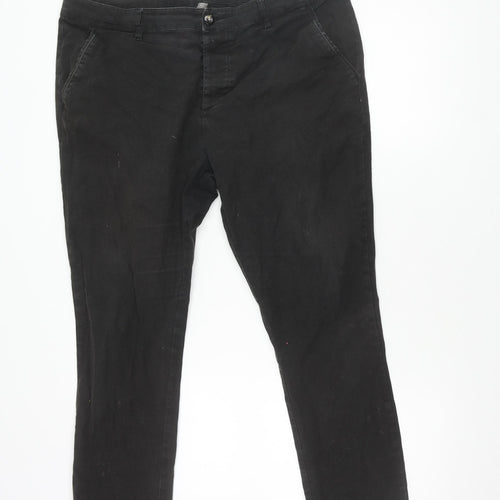 ASOS Men's Black Trousers, Size 36, Zip Closure