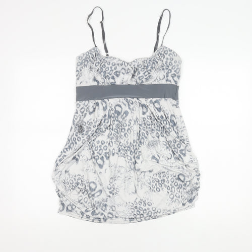 Quiz Women's Grey Animal Print Slip Dress - Size 14