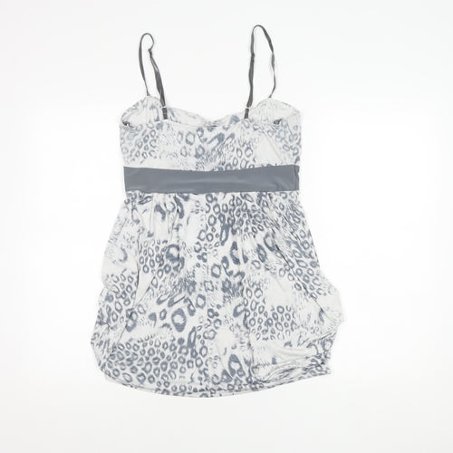Quiz Women's Grey Animal Print Slip Dress - Size 14