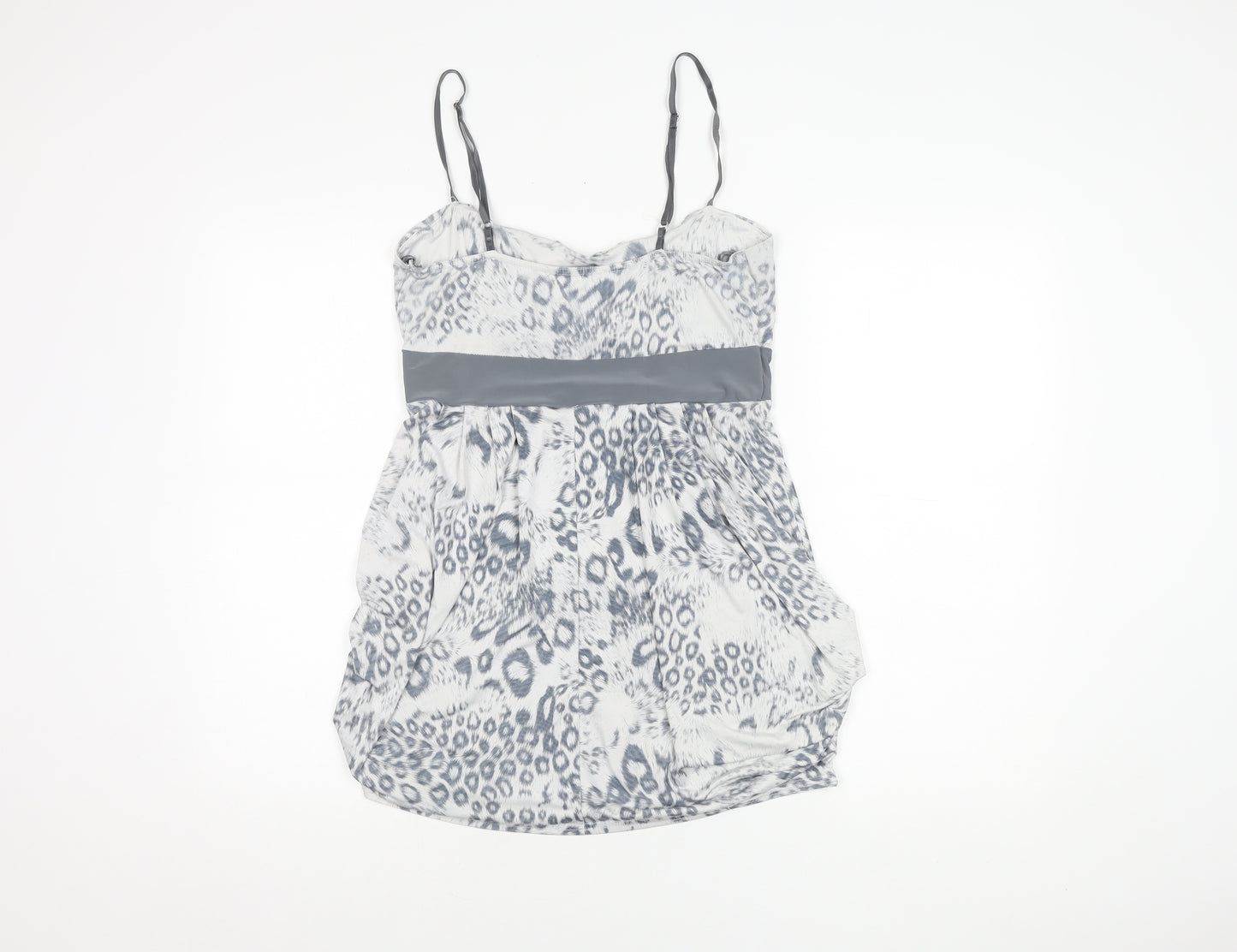 Quiz Women's Grey Animal Print Slip Dress - Size 14