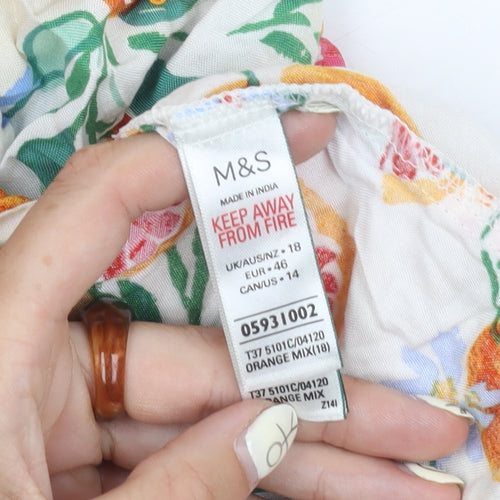 Marks and Spencer Women's Multicoloured Floral Slip Dress