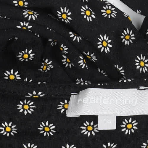 Red Herring Women's Floral Black Dress Size 14