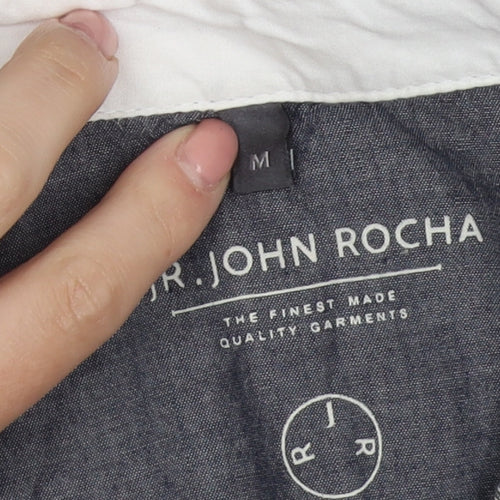 John Rocha Men's Grey Striped Long Sleeve Shirt M