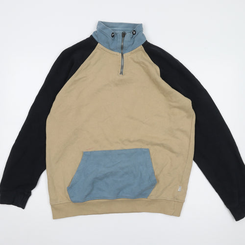 Blend Men's XL Beige Full Zip Sweatshirt, High Neck