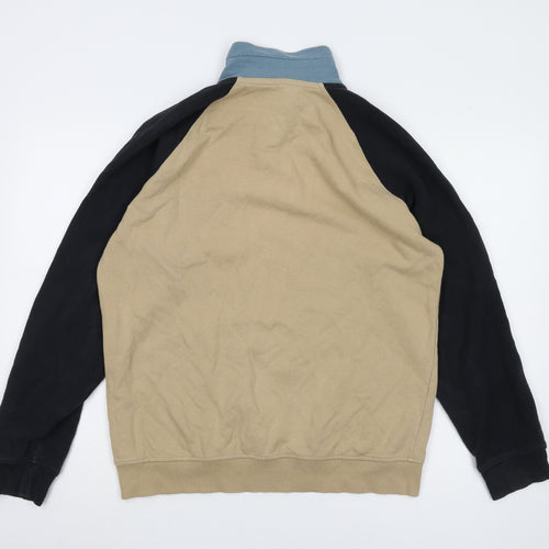 Blend Men's XL Beige Full Zip Sweatshirt, High Neck