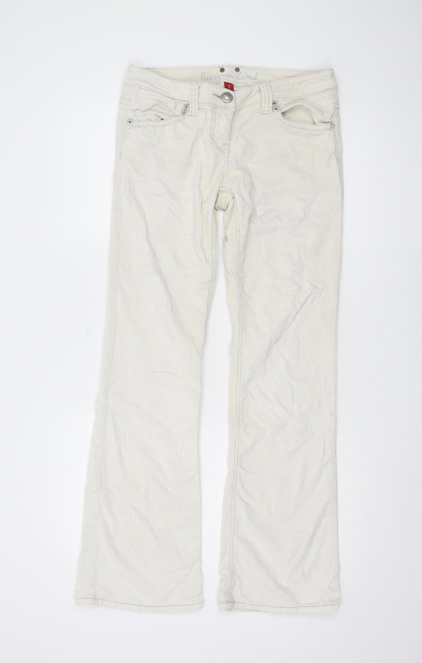 River Island Women’s Ivory Bootcut Trousers - Size 12R