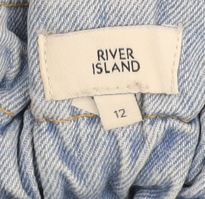River Island Women's Blue Paperbag Jeans Size 12