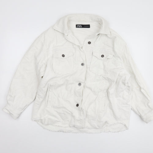 Zara Women's White Corduroy Jacket S