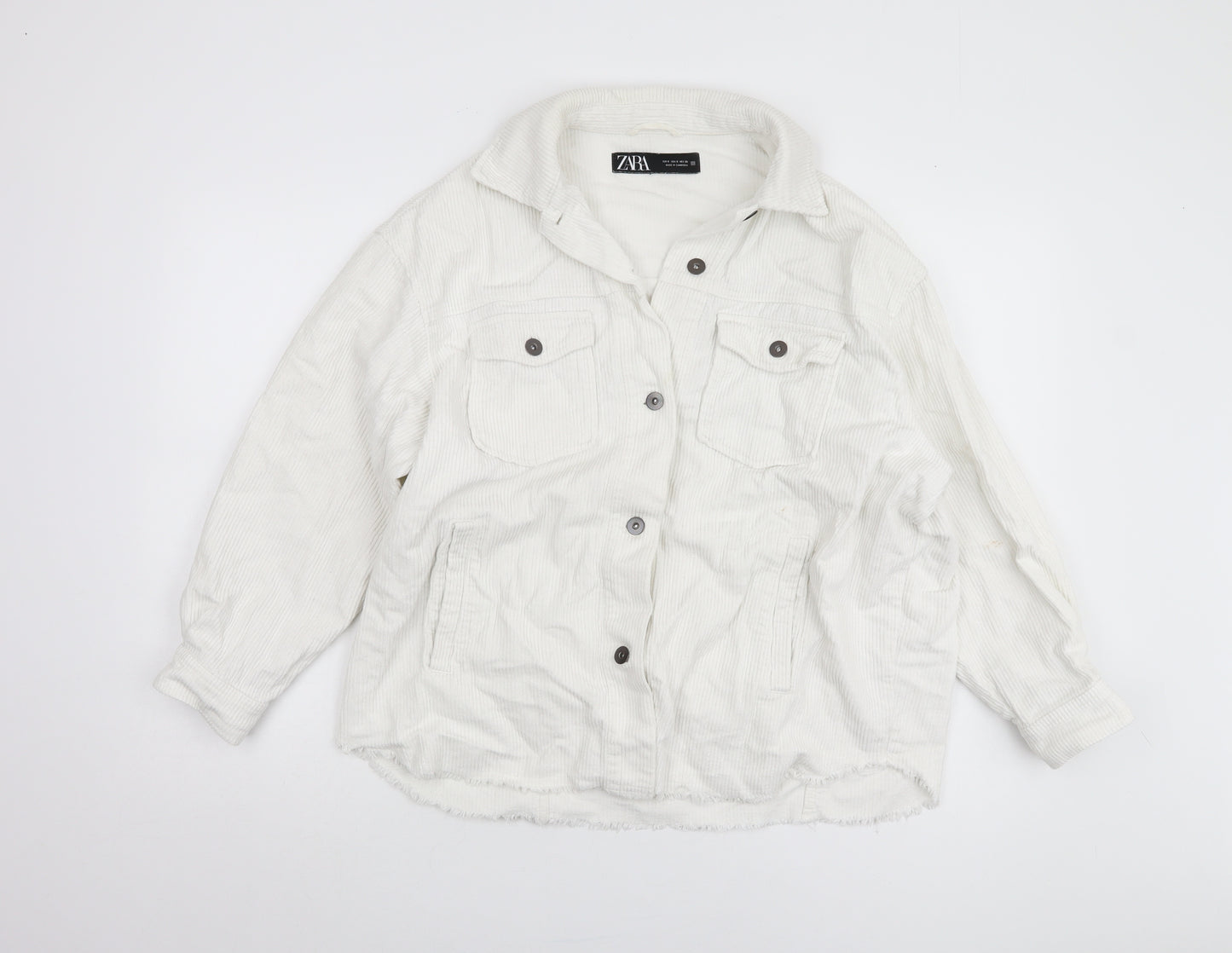 Zara Women's White Corduroy Jacket S