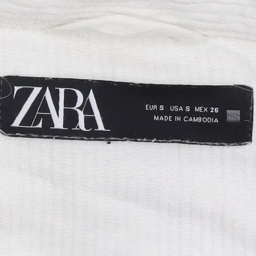 Zara Women's White Corduroy Jacket S