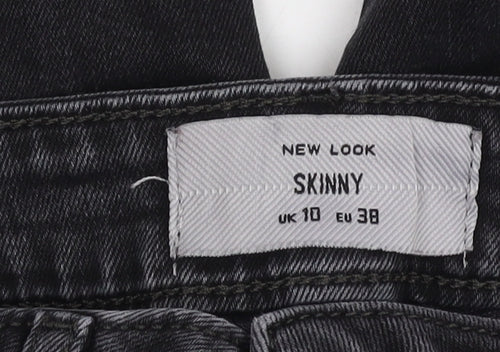 New Look Women's Black Skinny Jeans, Size 10, Distressed