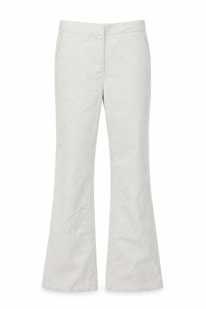 H&M Women Ivory Corduroy Flared Trousers 2XS
