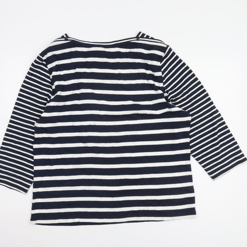 Laura Ashley Women's Blue Striped T-Shirt Size 20
