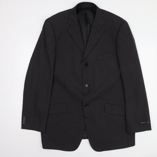 Milan Collection Men's Black Long Suit Jacket 44L
