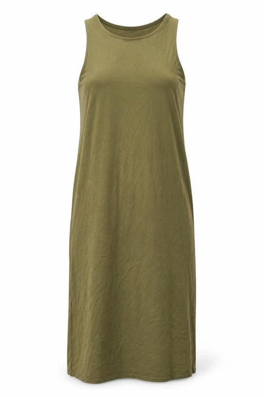 Front view of Dorothy Perkins Green Tank Dress, size 10, Women