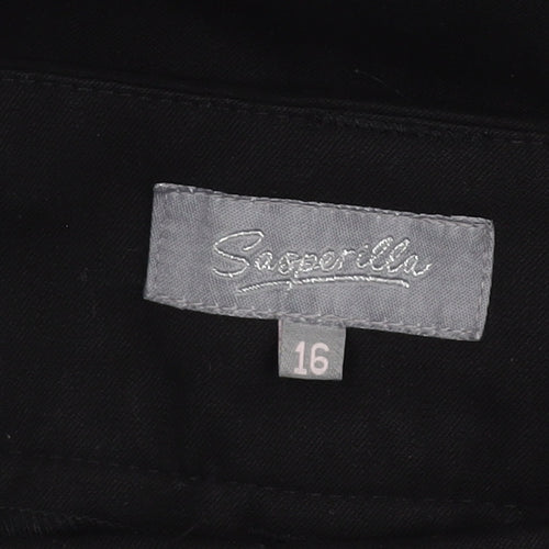 Sapparilla Women's Black Wide-Leg Trousers Size 16