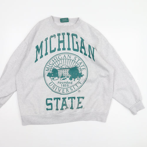 MSU Grey University Pullover Sweatshirt S Unisex Adults
