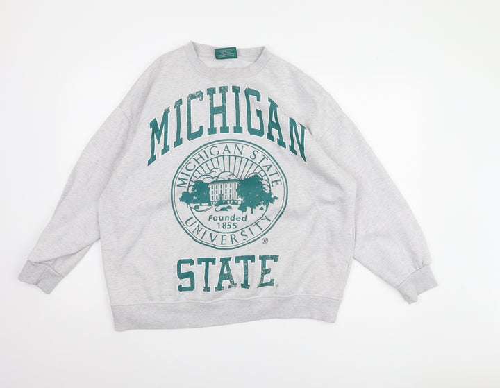 MSU Grey University Pullover Sweatshirt S Unisex Adults