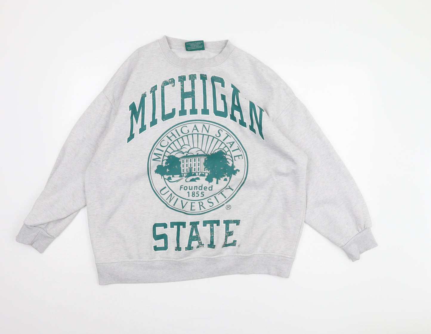 MSU Grey University Pullover Sweatshirt S Unisex Adults