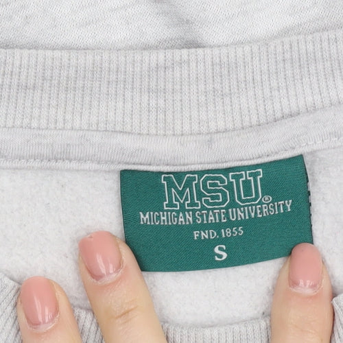 MSU Grey University Pullover Sweatshirt S Unisex Adults