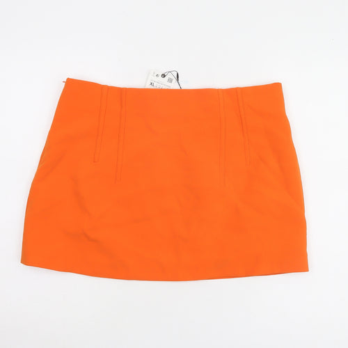 Zara Women's Orange Short Skirt XL