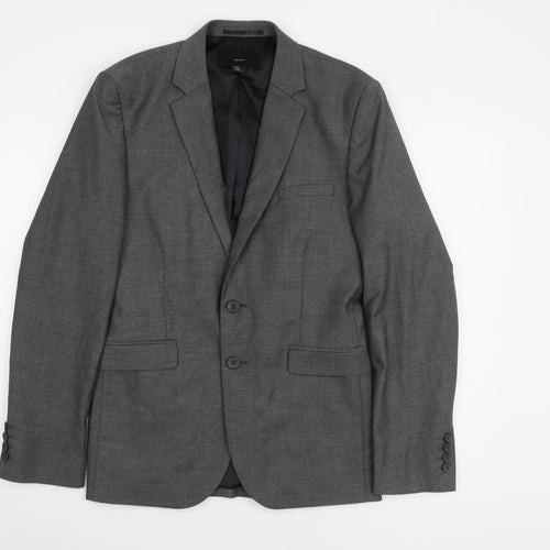 H&M Men's Grey Regular Fit Blazer, Size 36R
