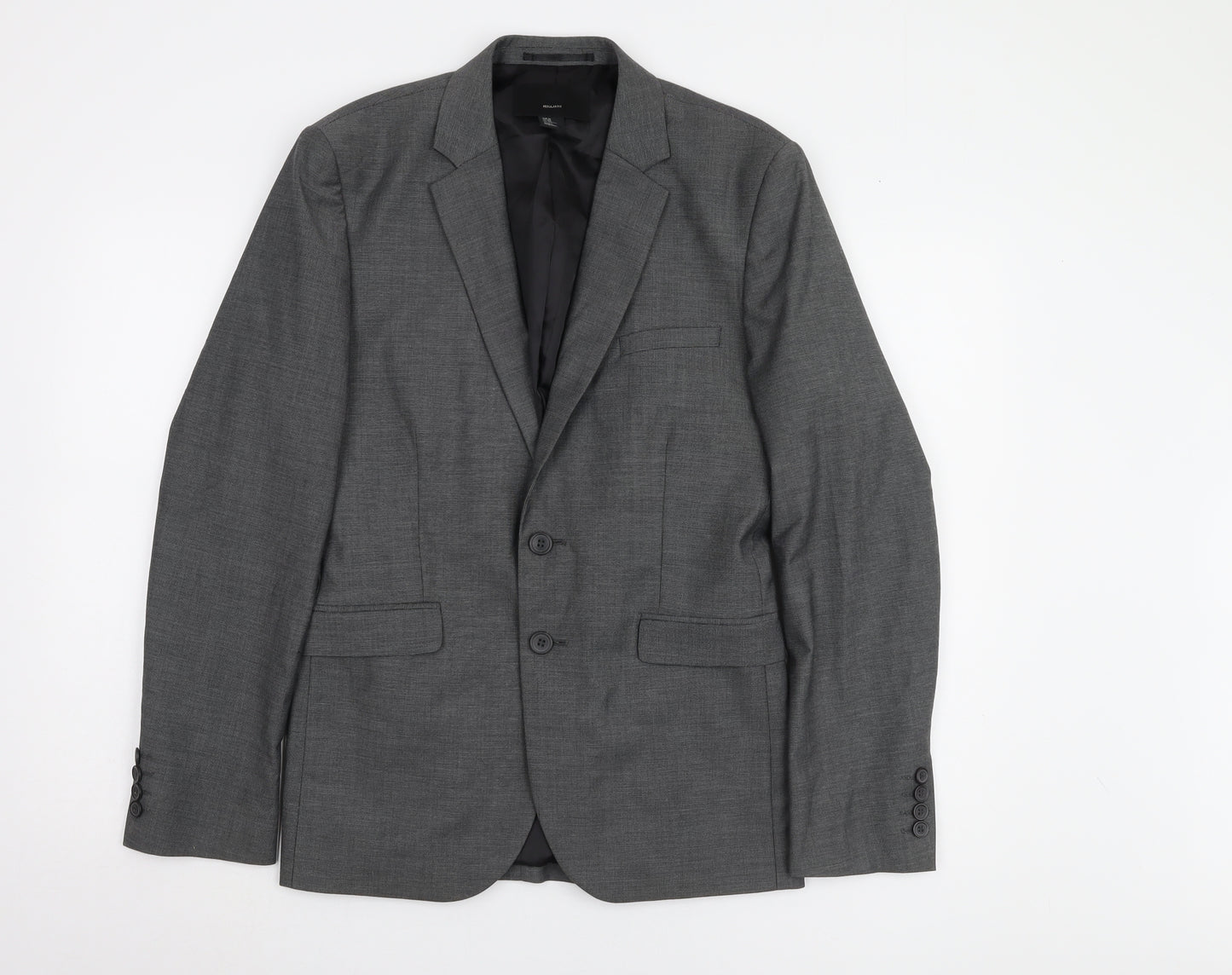 H&M Men's Grey Regular Fit Blazer, Size 36R
