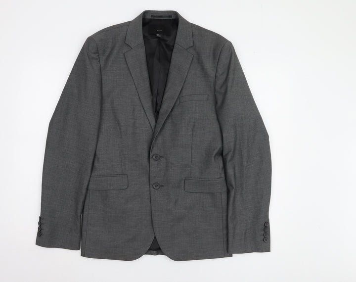 H&M Men's Grey Regular Fit Blazer, Size 36R