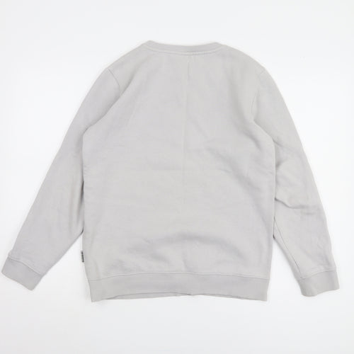 Napapijri Boys Grey Pullover Sweatshirt - Size 14Y, Logo Accent