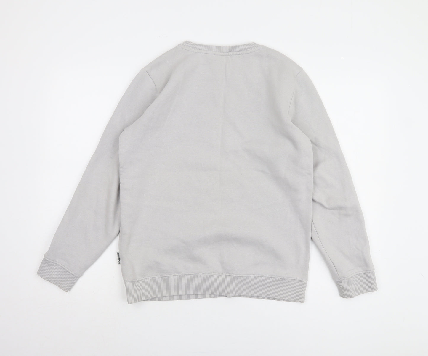 Napapijri Boys Grey Pullover Sweatshirt - Size 14Y, Logo Accent