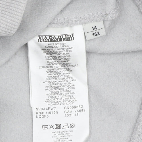 Napapijri Boys Grey Pullover Sweatshirt - Size 14Y, Logo Accent