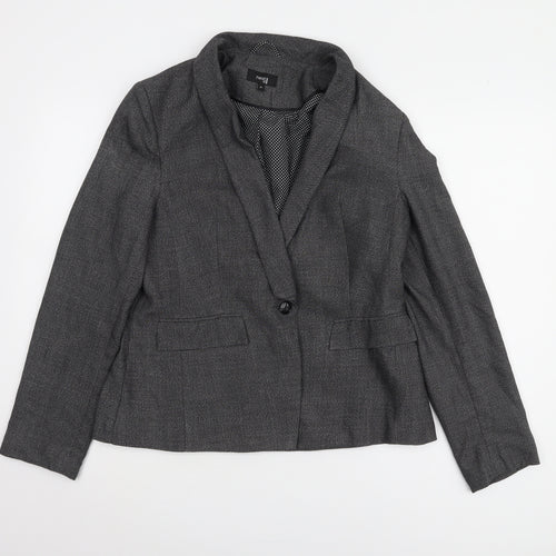 Next Women's Grey Blazer Size 14, Lined Workwear Essential