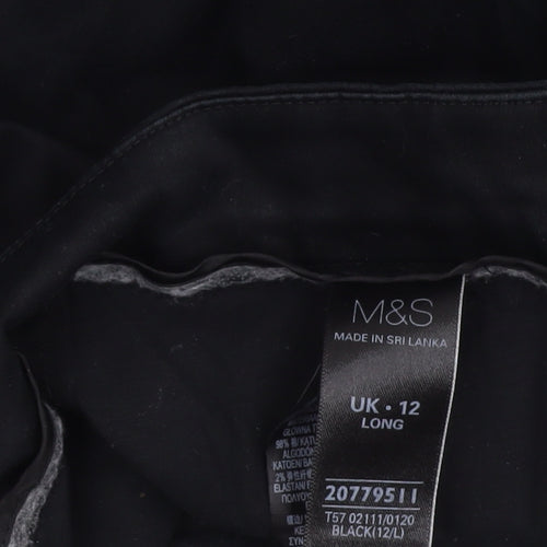 Marks and Spencer Women's Black Trousers, Size 12 Tall