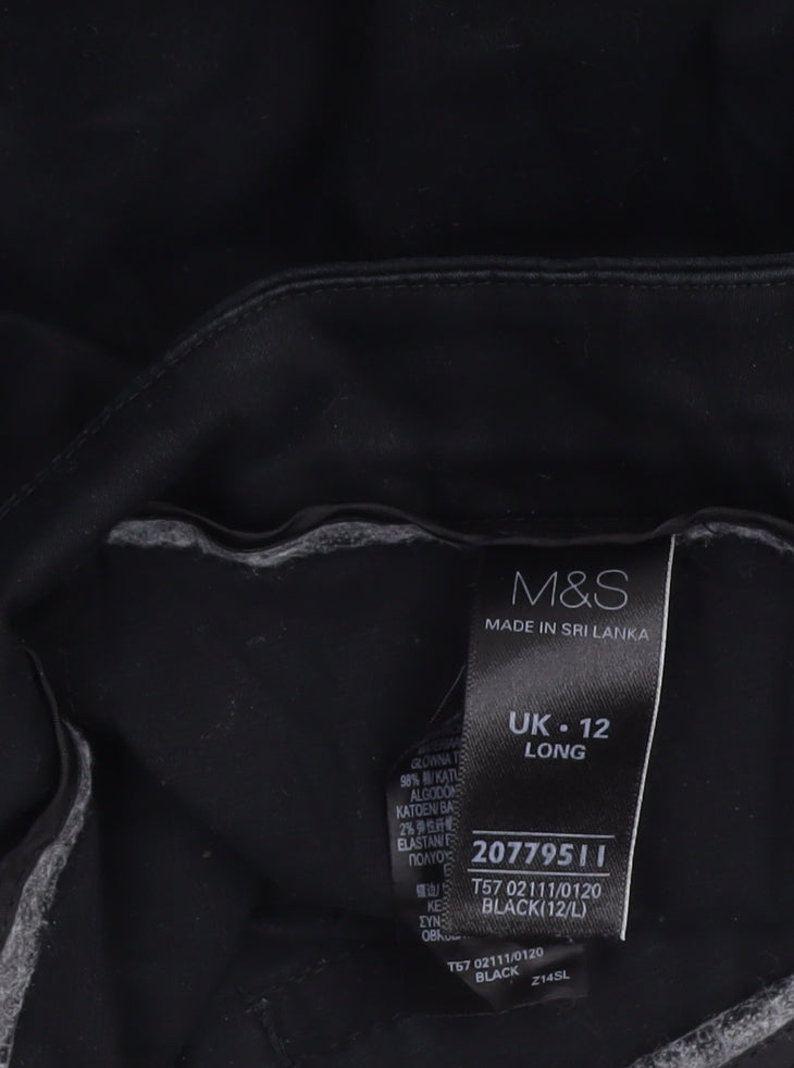 Marks and Spencer Women's Black Trousers, Size 12 Tall