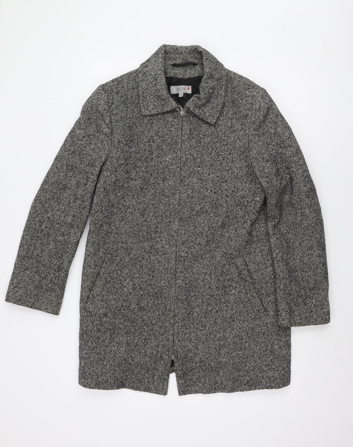 Marks & Spencer Women's Grey Wool Overcoat Size 12