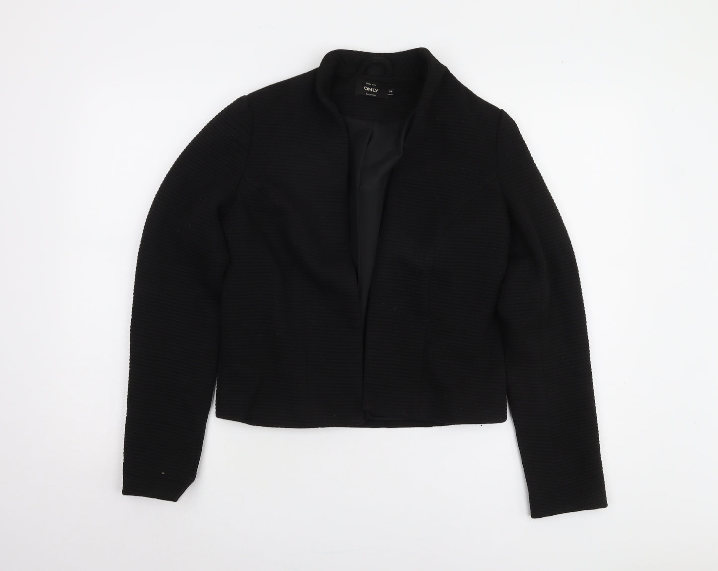 ONLY Women's Black Jacket Size 10 Lined Casual