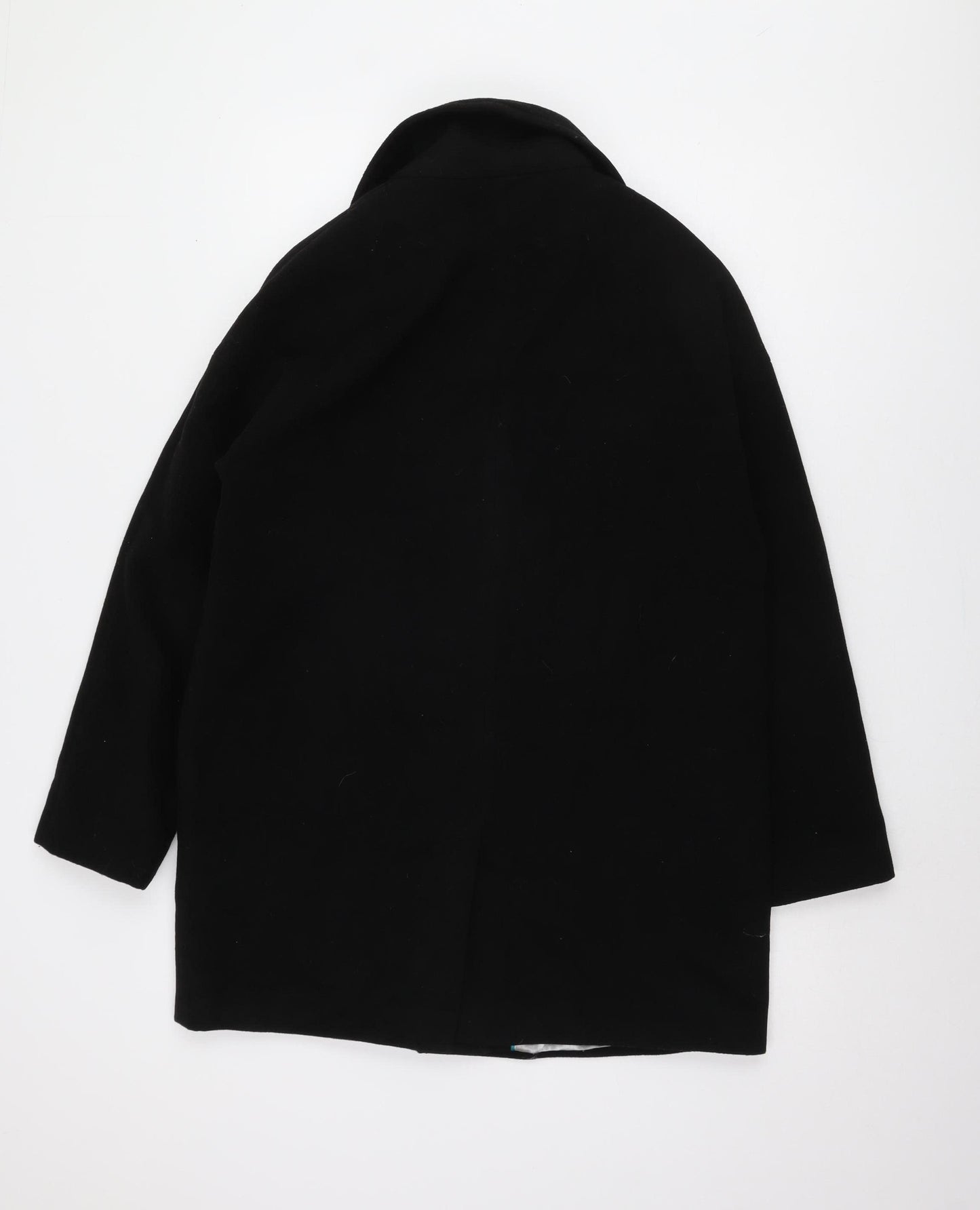 Wallis Women's Black Overcoat Size S Button Collared