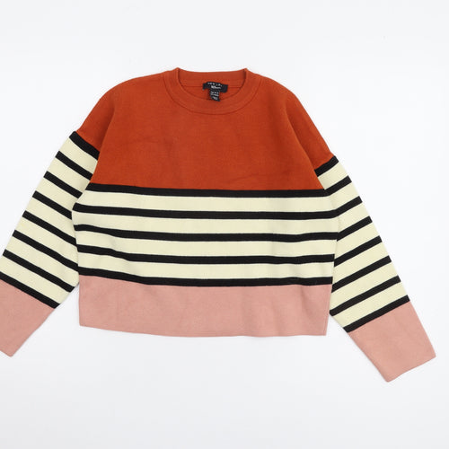 New Look Girls Striped Jumper Orange Black Age 14-15