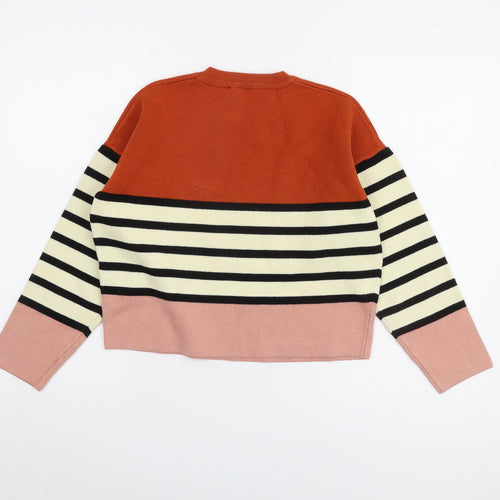New Look Girls Striped Jumper Orange Black Age 14-15