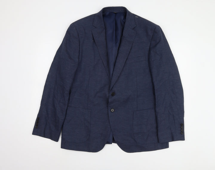 Marks and Spencer Men's Blue Wool Blazer XL