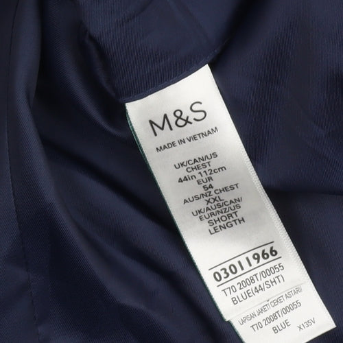 Marks and Spencer Men's Blue Wool Blazer XL