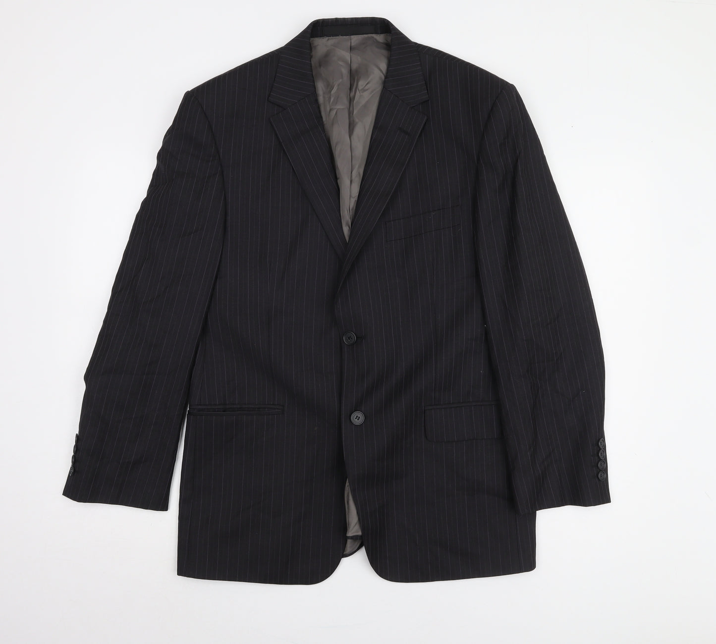 Marks and Spencer Men's Grey Striped Blazer 40 Short