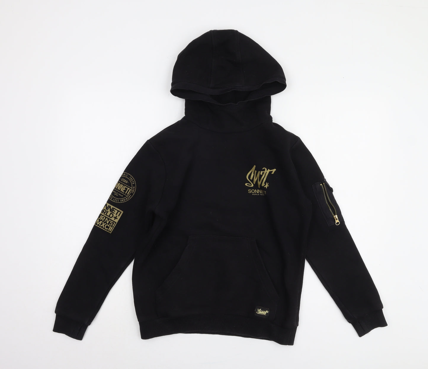 Sonneti Boys Black Hoodie 12-13 Years Pullover Style