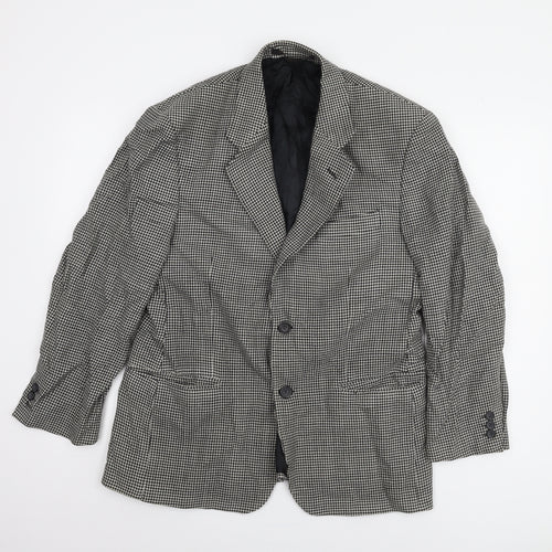 St Michael Men's Black 7 White Check Blazer 38 Short