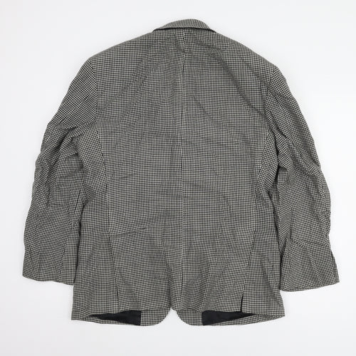 St Michael Men's Black 7 White Check Blazer 38 Short